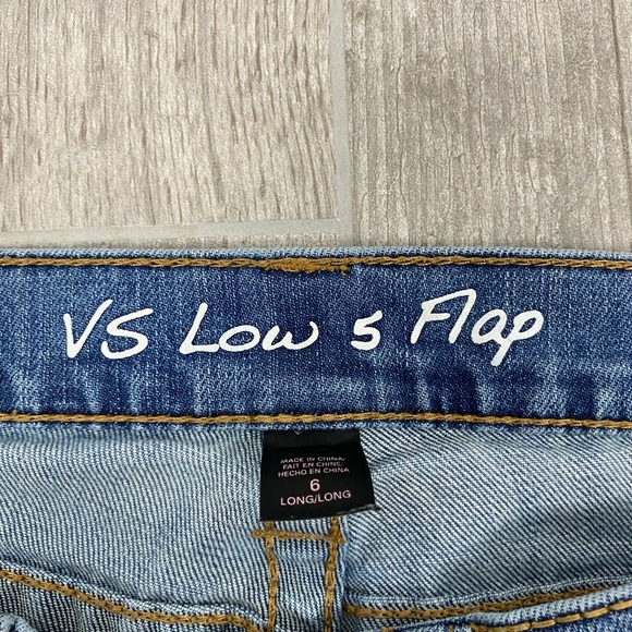 Victoria's Secret Denim Low rise 5 Flap Jeans Size 6L hip huggers boot cut flare - Picture 6 of 13